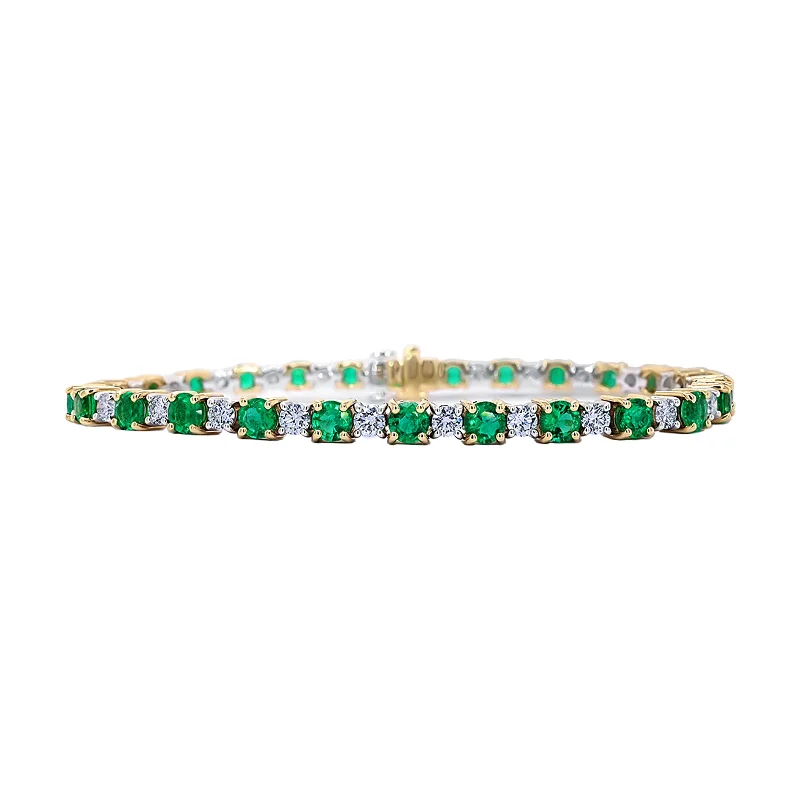 Cloisonne Bracelets-Emerald and Diamond Bracelet