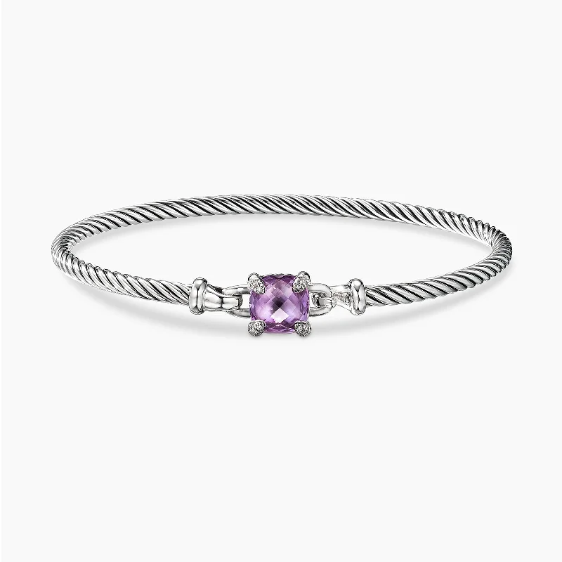 Energy Bracelets-Chatelaine Bracelet in Amethyst with Diamonds