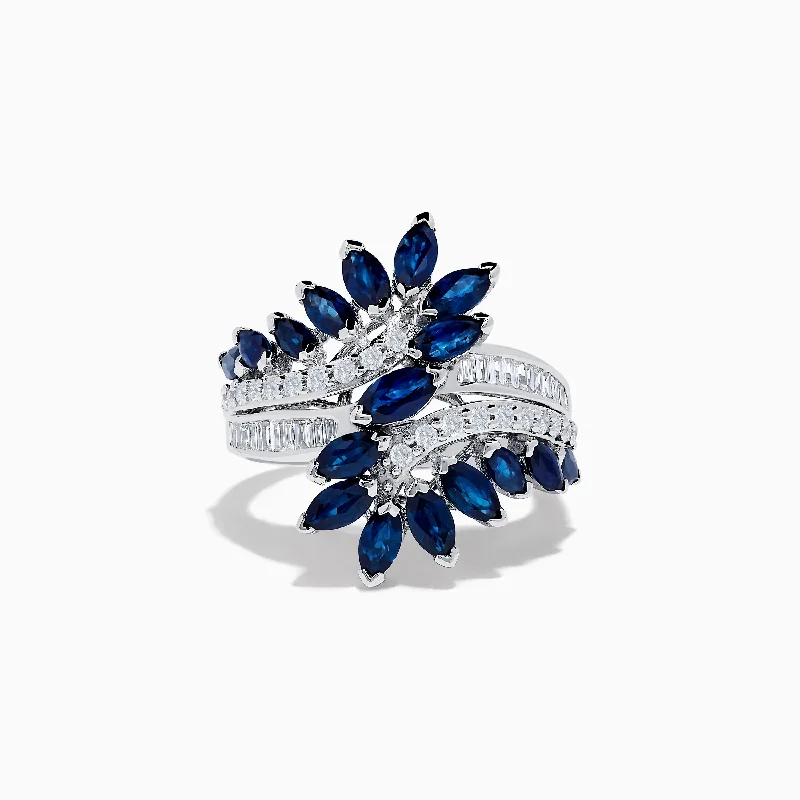 Signature rings-Royal Bleu 14K White Gold Sapphire and Diamond Ring