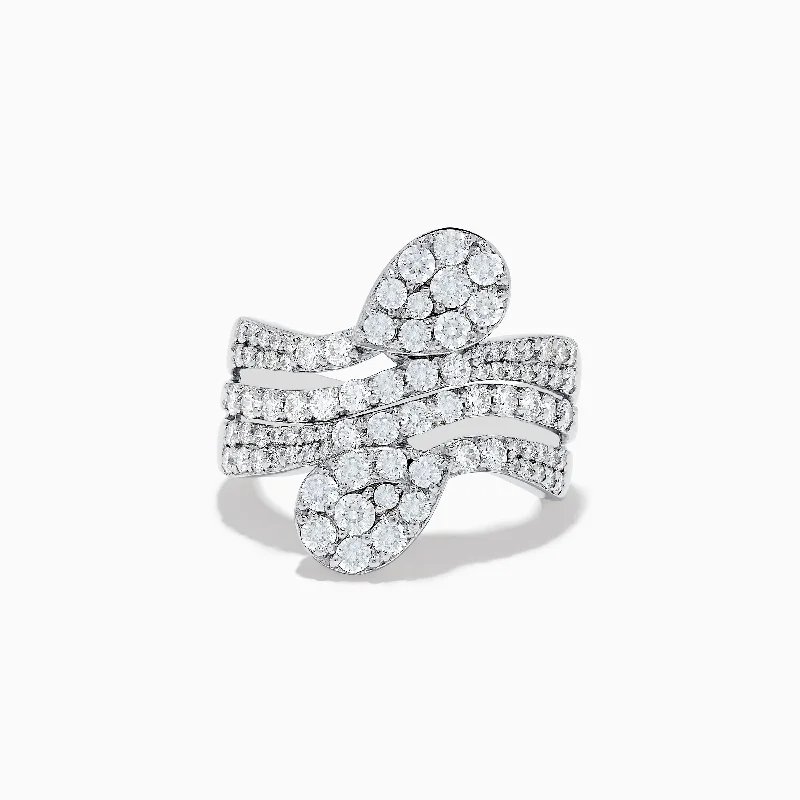 Platinum wedding rings-Pave Classica 14K White Gold Diamond Ring