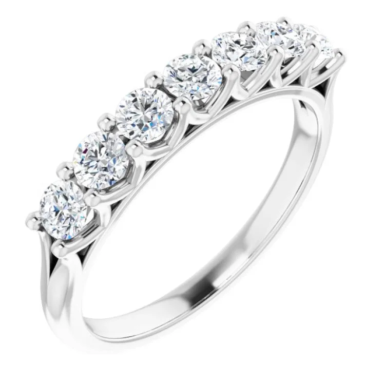 Stylish silver wedding rings-Platinum 5/8 CTW Natural Diamond Anniversary Band