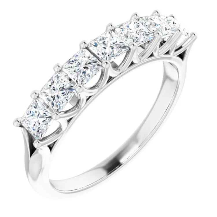 Vintage promise rings-14K White 1 1/8 CTW Natural Diamond Anniversary Band