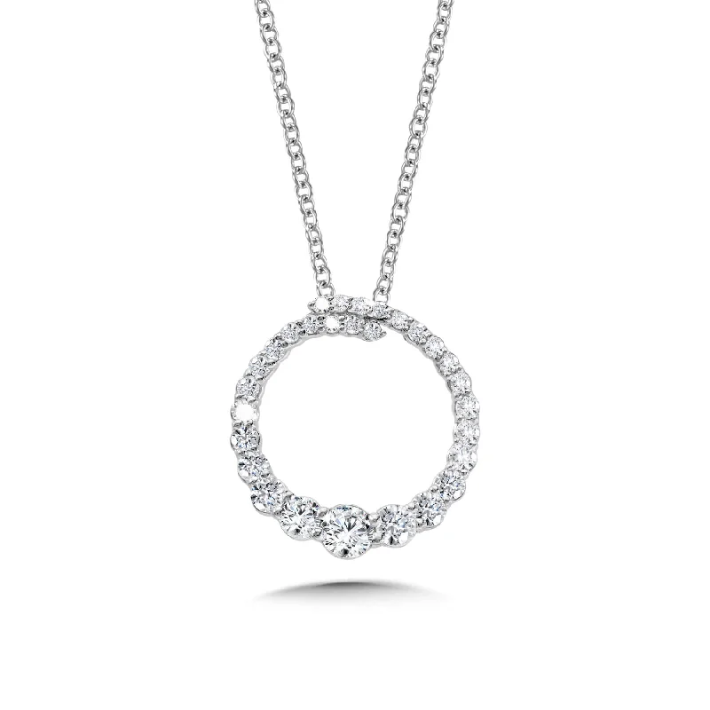 Custom gold necklaces for special occasions-Diamond Circle Necklace in White Gold