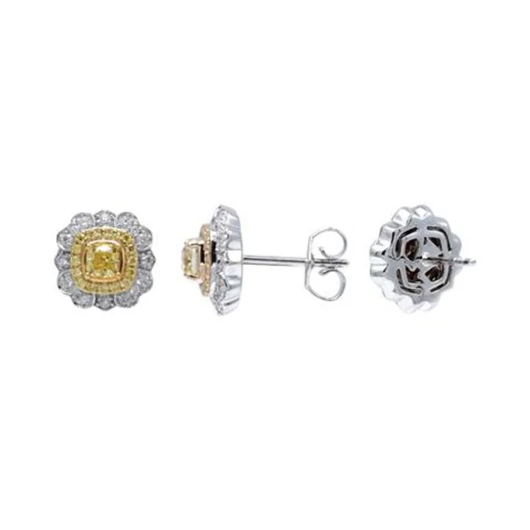 Silver Earrings For Bridesmaids Gifts-Le Vian P14 Two Tone Gold Earrings