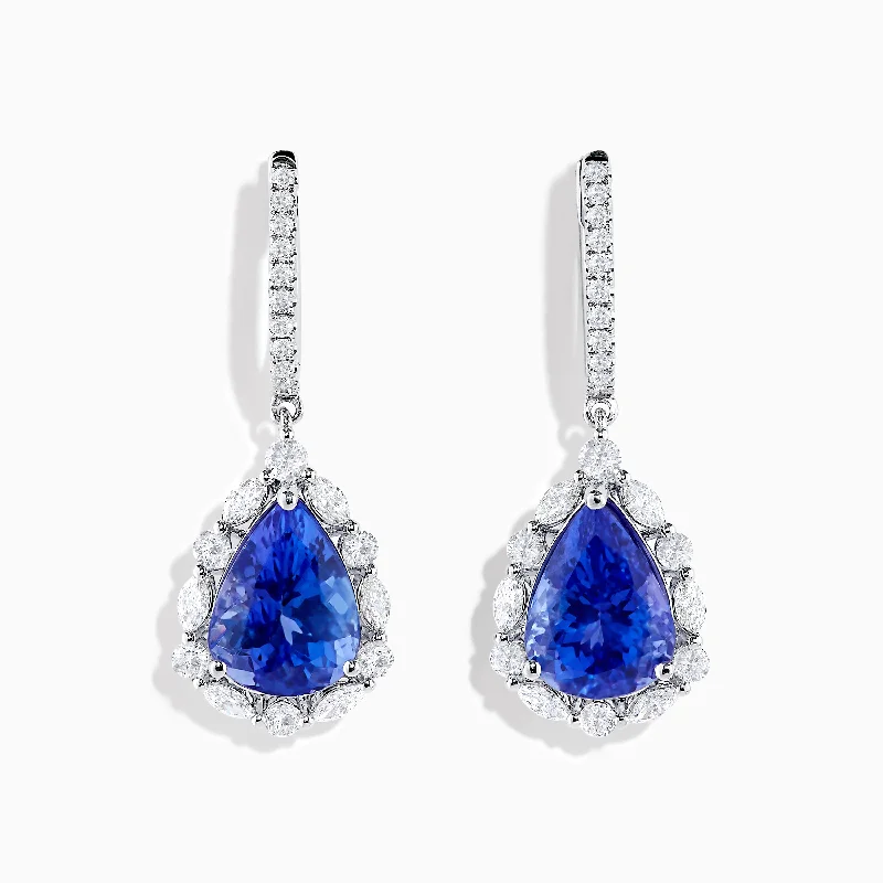 Layered Earrings For Stylish Finish-Nahla Siri 18K White Gold Tanzanite and Diamond Earrings