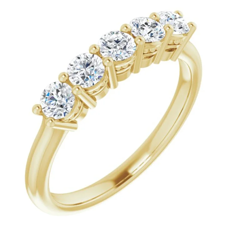 925 sterling silver rings-14K Yellow 1/2 CTW Natural Diamond Anniversary Band