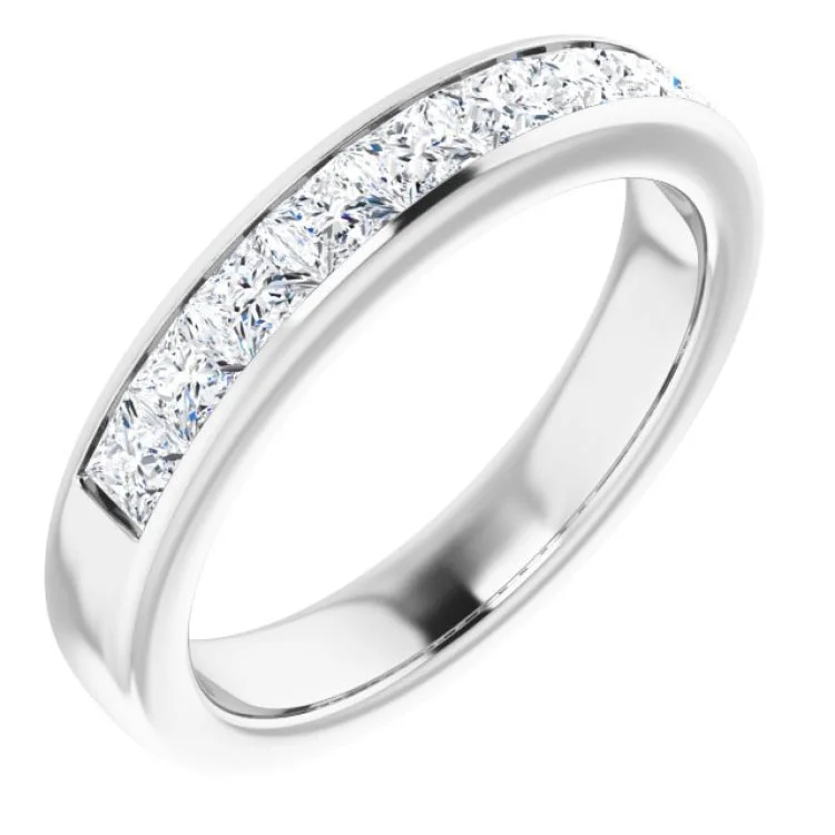 Classic engagement rings for women-14K White 1 3/8 CTW Natural Diamond Band