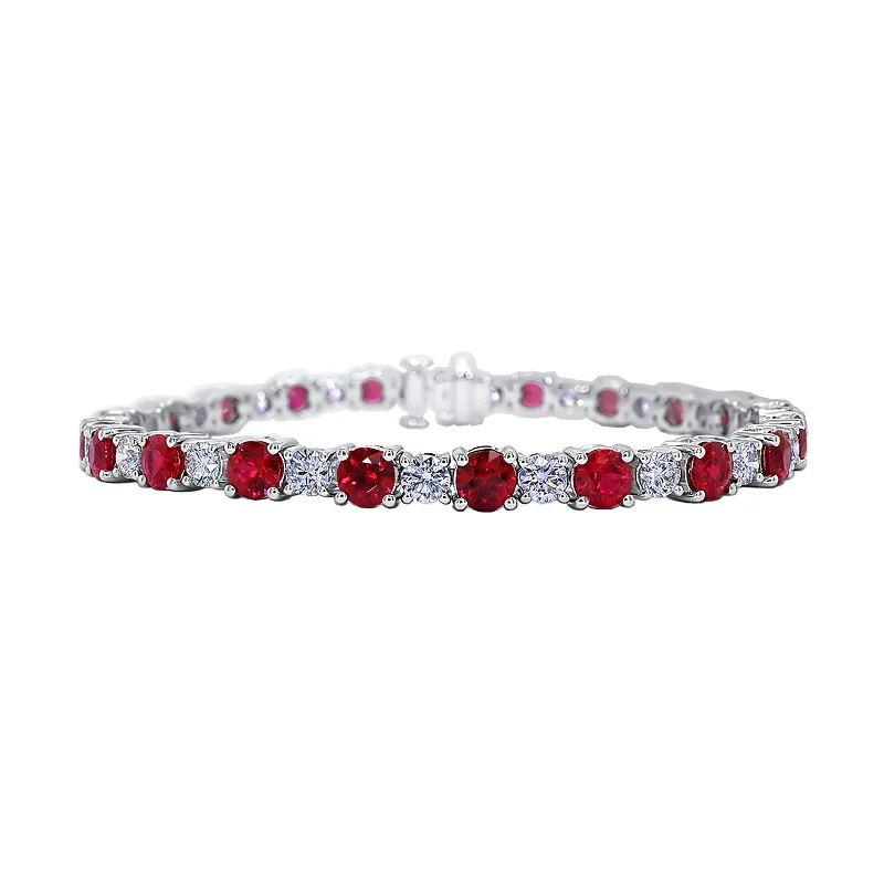 Enamel Bracelets-Ruby and Diamond Bracelet