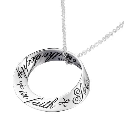 Personalized lockets for men-Breath Deeply In Faith Sterling Silver Necklace