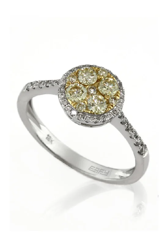 Unique gold engagement rings-Canare 14K Two-Tone Gold Bouquet Yellow Diamond Ring, 0.74 TCW