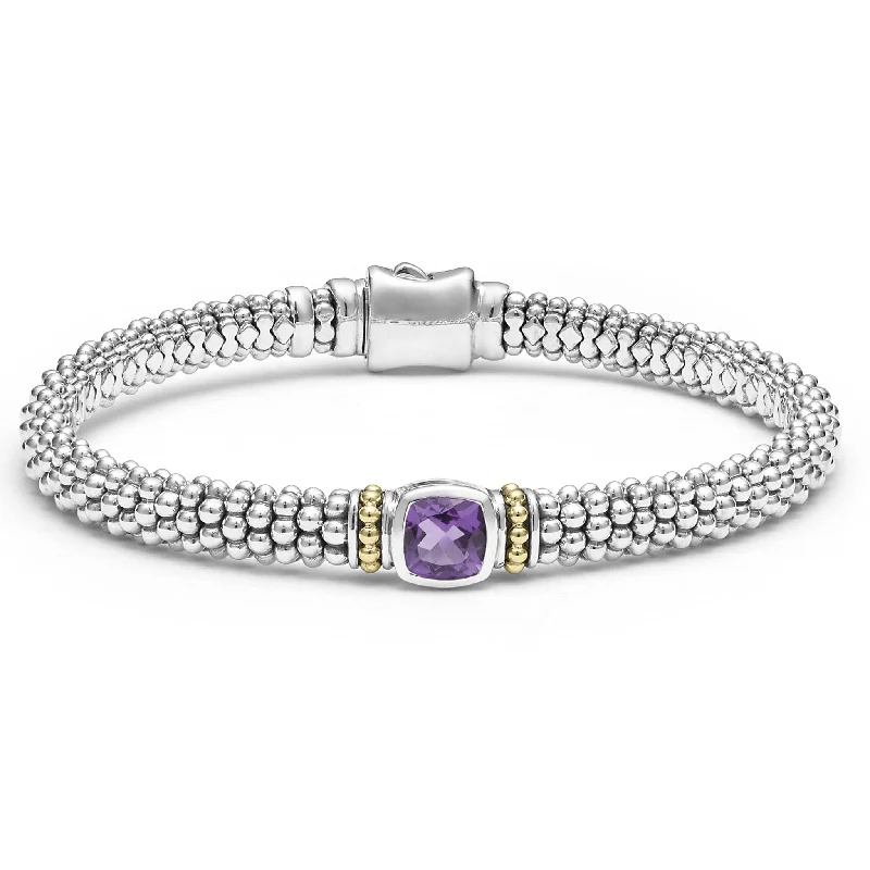 Abstract Bracelets-Amethyst Caviar Bracelet | 6mm (Size M)