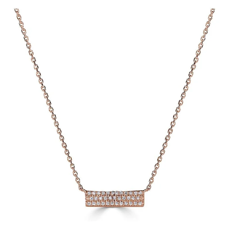 Custom necklaces for family gifts-Emilique 14KT Gold 1/10 CTW Diamond Rectangle Bar Necklace