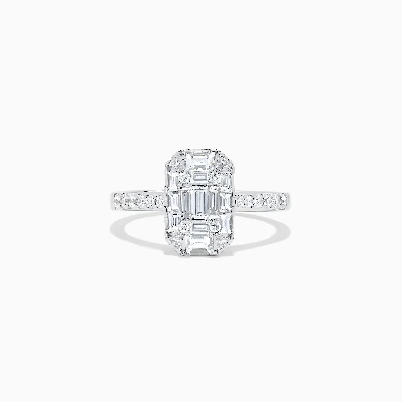 Affordable vintage rings-Classique 14K White Gold Diamond Ring