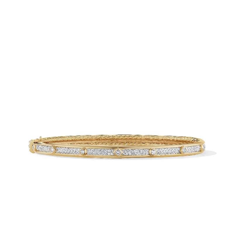 Art Deco Bracelets-Modern Renaissance Bracelet in 18K Yellow Gold with Full Pave Diamonds