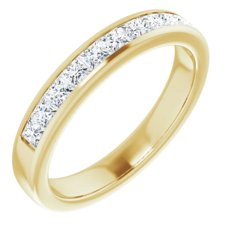 Wedding rings for men with rubies-14K Yellow 1 CTW Natural Diamond Band