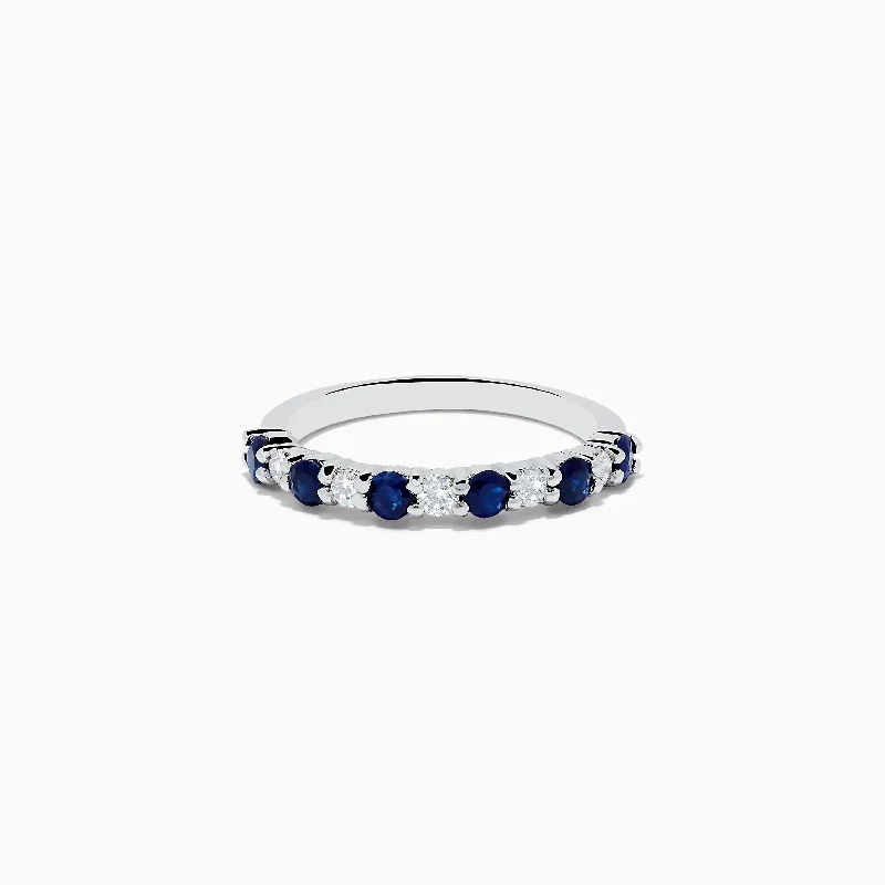 Men’s sapphire rings-Gemma Blue Sapphire and Diamond Ring, 0.88 TCW