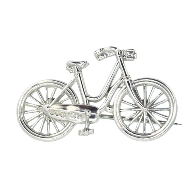 Leather Brooch-Silver Bike Brooch