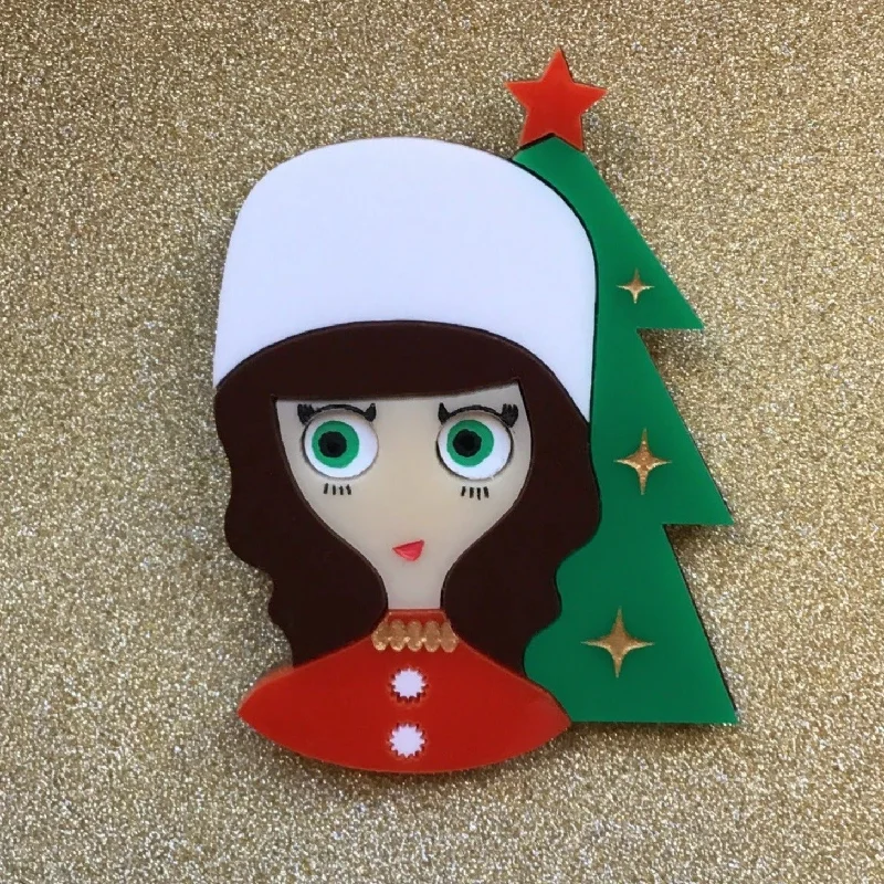 Luxury Fashion Brooch-IRINA Acrylic Brooch, Little Russian Princess Xmas limited edition