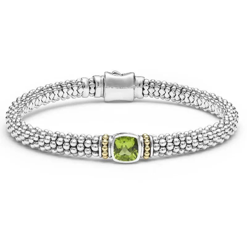 Animal Bracelets-Peridot Caviar Bracelet | 6mm (Size M)