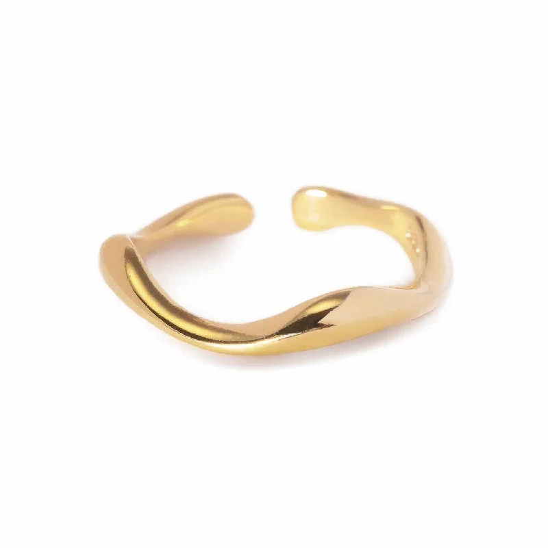 Custom-made wedding rings-Dali Wave Stacking Ring