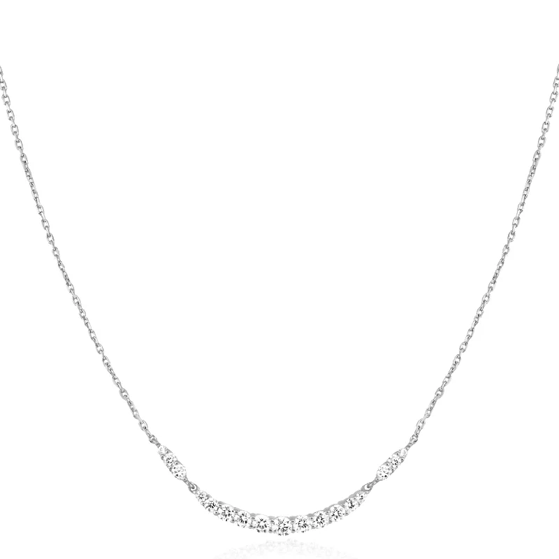 Minimalist necklaces for everyday wear-Miss Twinkle Bar Necklace in Silver by Ania Haie