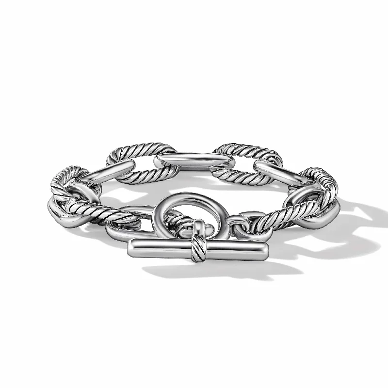 Engraved Bracelets-DY Madison Toggle Chain Bracelet in Sterling Silver