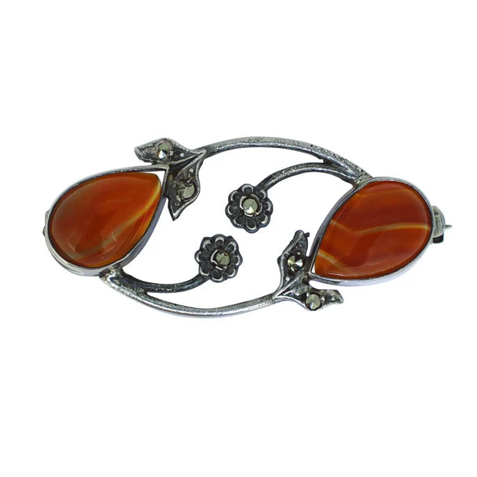 Pearl Brooch-Cornelian Brooch