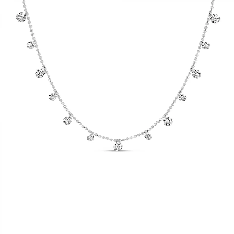 Custom gemstone necklaces for friends-1/2ctw Dashing Diamond Necklace in White Gold