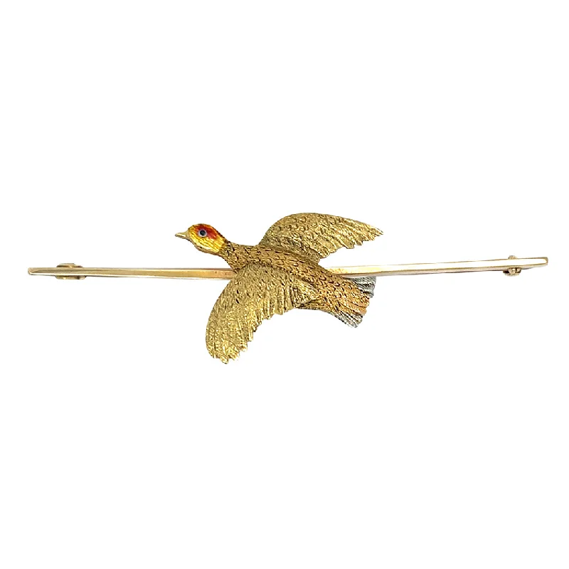 Multi-Gem Brooch-Game Bird Brooch