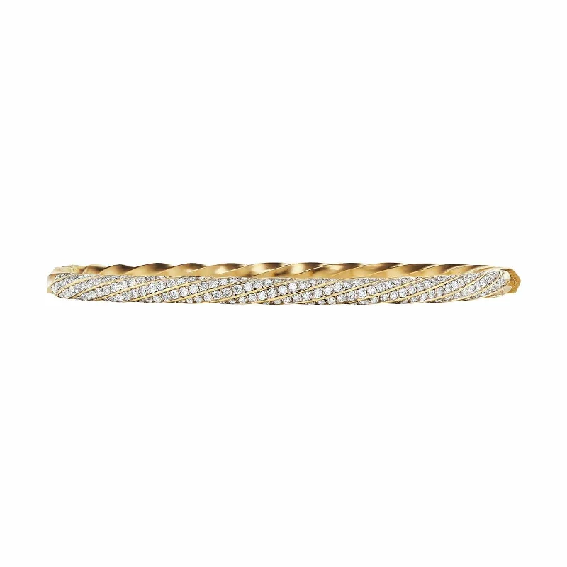 Prom Bracelets-Cable Edge Bracelet with Pavé Diamonds