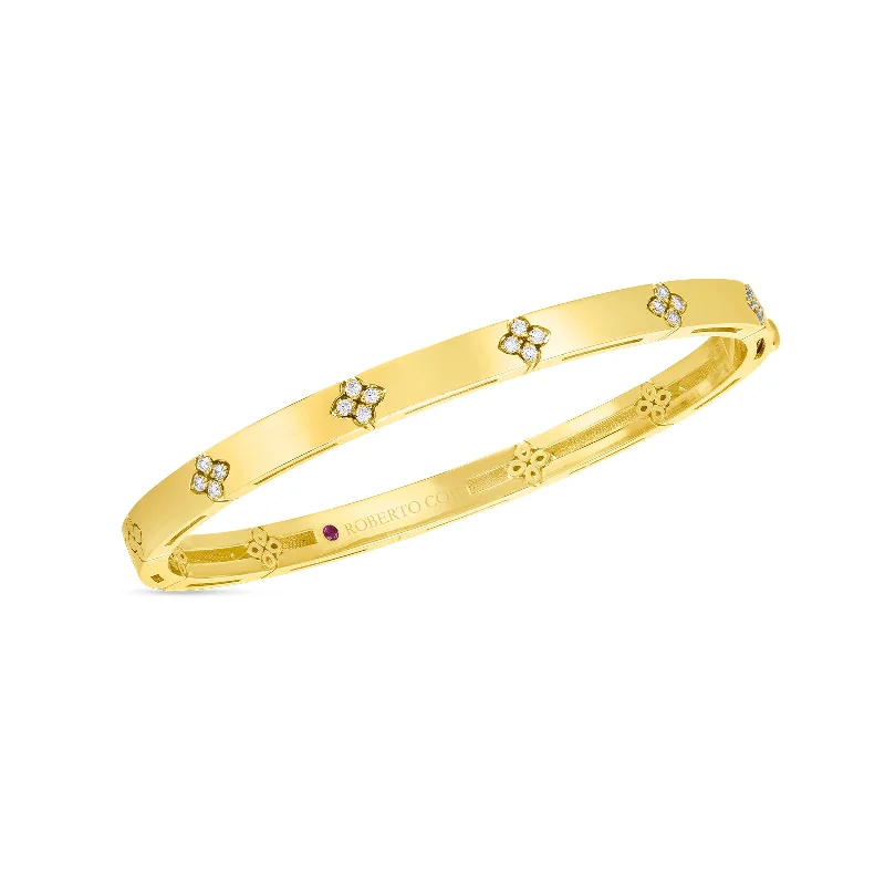 Leather Bracelets-Love in Verona Bangle with Diamonds (Narrow Version)