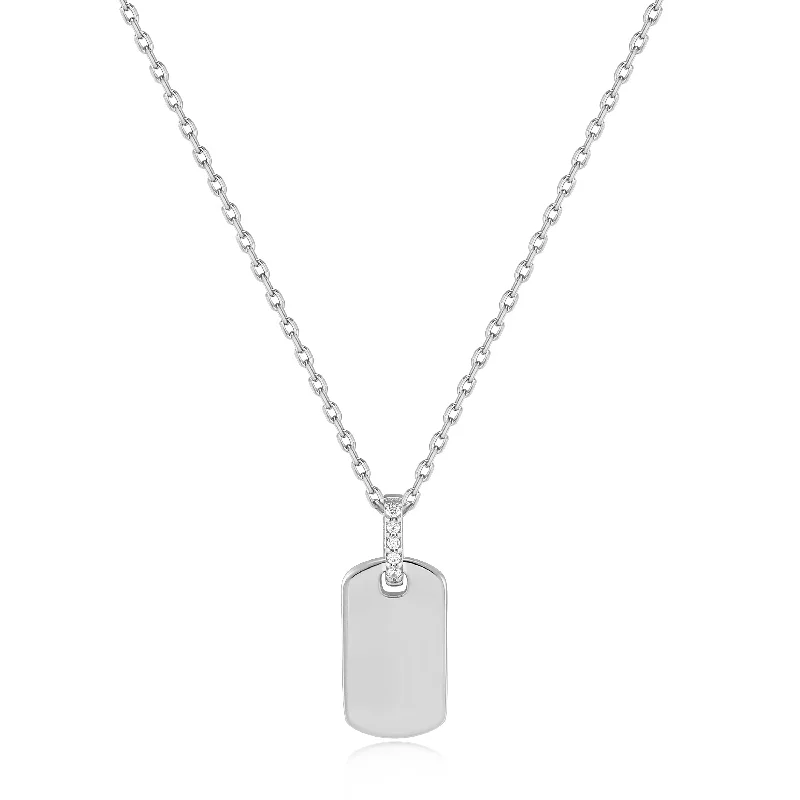 Handmade gold necklaces-DogTag Necklace in SIlver by Ania Haie