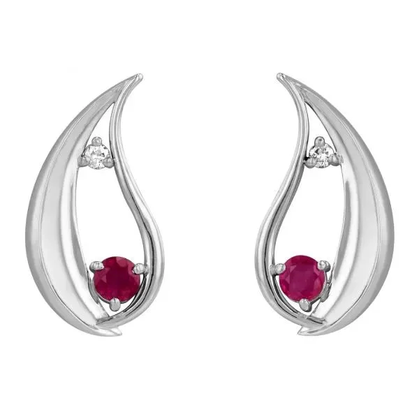 Silver Chandelier Earrings For Glam-Ruby and diamond water drop earrings