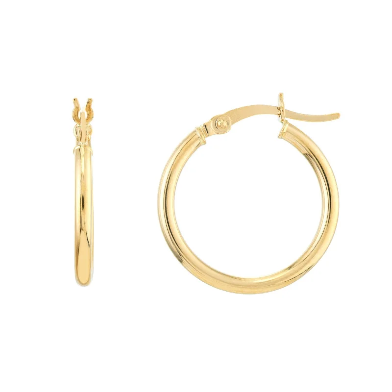 Unique Earrings For Special Celebrations-Yellow Gold 20 Mm Hoop Earrings