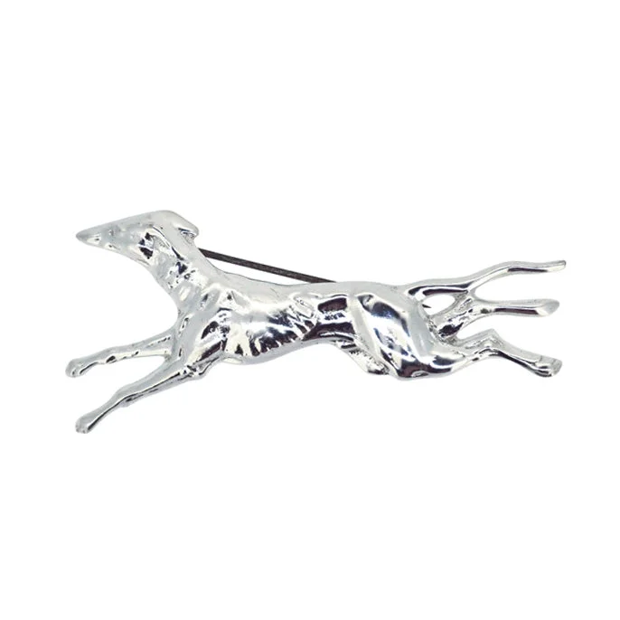 Men's Brooch-Silver Greyhound Brooch