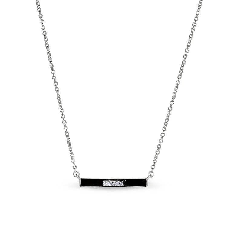 Simple pendant necklaces for weddings-Black Label Necklace