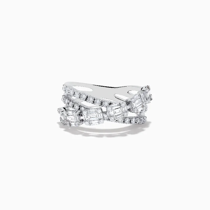 Affordable promise rings for women-Classic 14K White Gold Diamond Ring