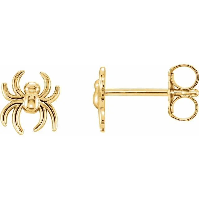 Unique Earrings For Personalized Touch-14K Yellow Gold 6.3x5.6 mm Spider Earrings