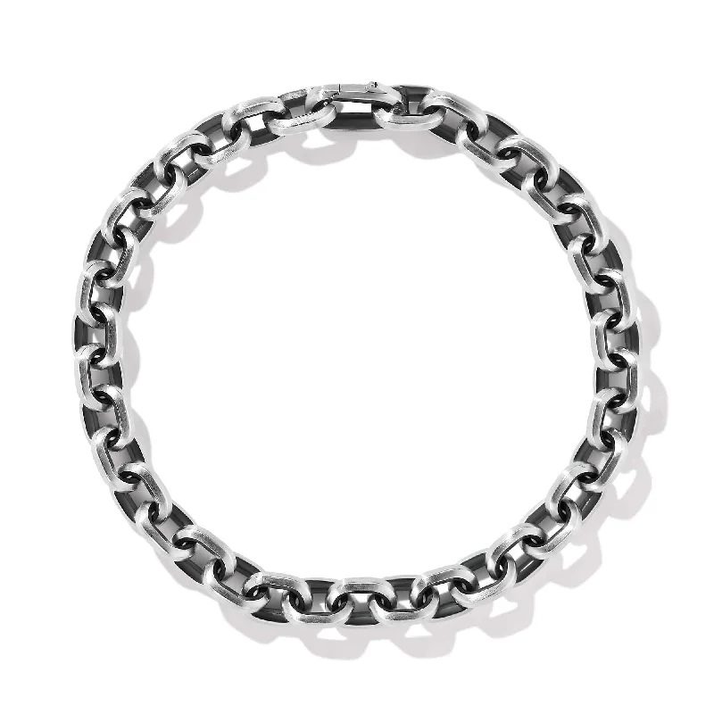 Italian Bracelets-Deco Chain Link Bracelet in Sterling Silver