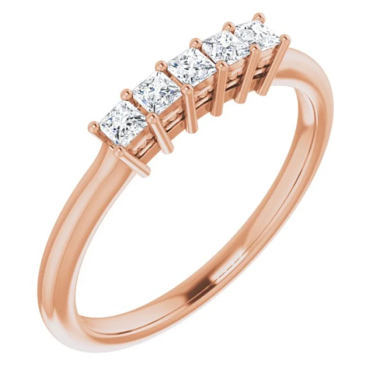 Rose gold engagement rings-14K Rose 1/4 CTW Natural Diamond Anniversary Band