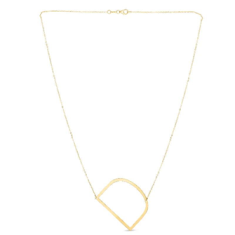 Colorful charm necklaces for teens-14K Gold Large Initial D Necklace