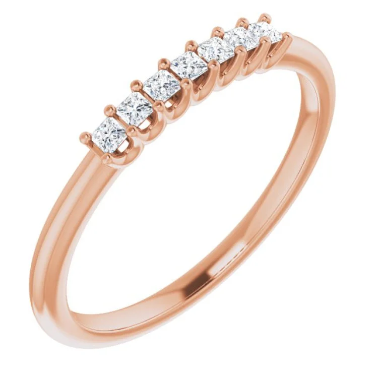 Unique engagement rings for women-14K Rose 1/6 CTW Natural Diamond Anniversary Band