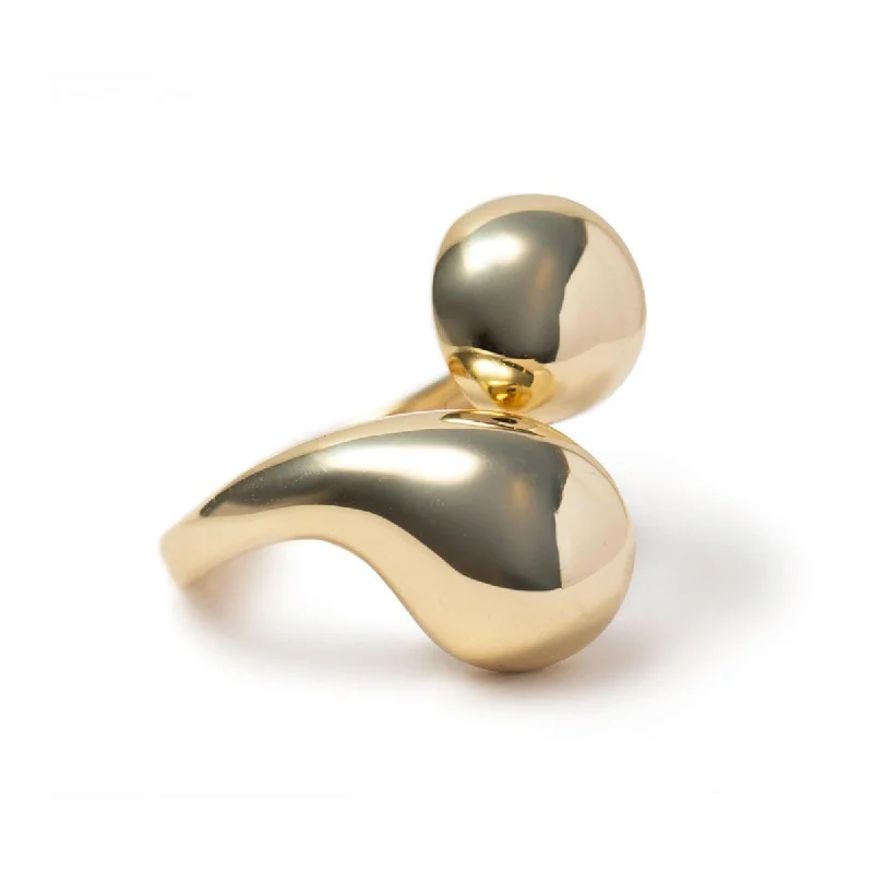 Affordable gold wedding rings-Bold Sculptural Bypass Ring