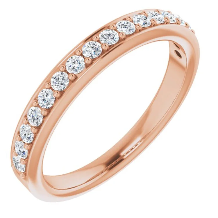 Custom wedding rings for brides-14K Rose 1/3 CTW Natural Diamond Anniversary Band