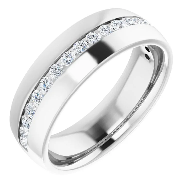 Classic custom engagement rings-Platinum 3/8 CTW Natural Black Diamond Band