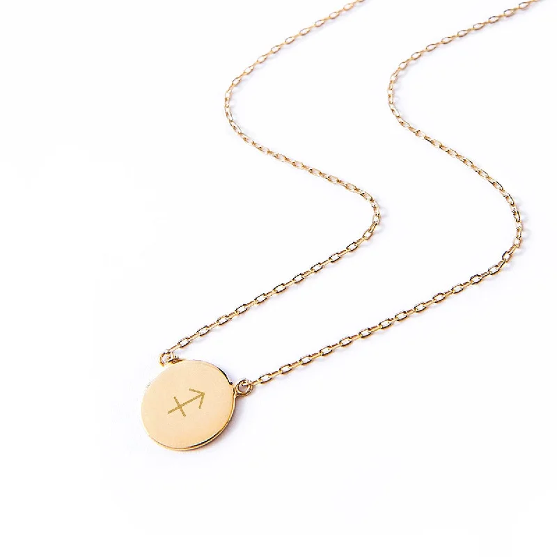 Silver necklaces for all occasions-Petite Zodiac Disc Necklace