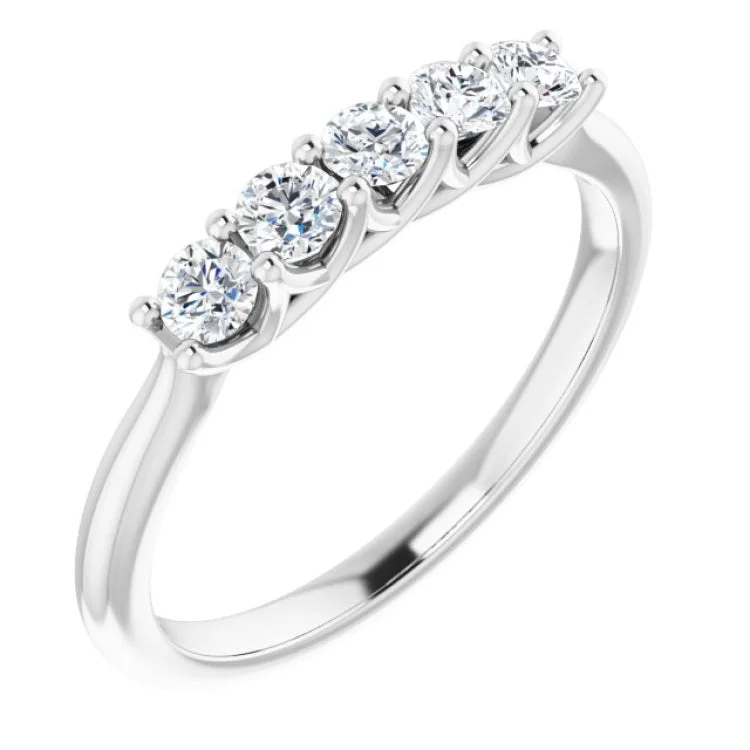 Cushion cut rings-14K White 3/8 CTW Natural Diamond Anniversary Band