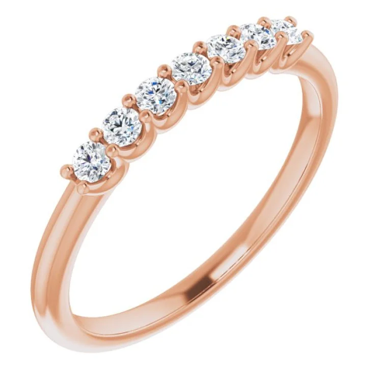 Alternative wedding rings-14K Rose 1/5 CTW Natural Diamond Anniversary Band