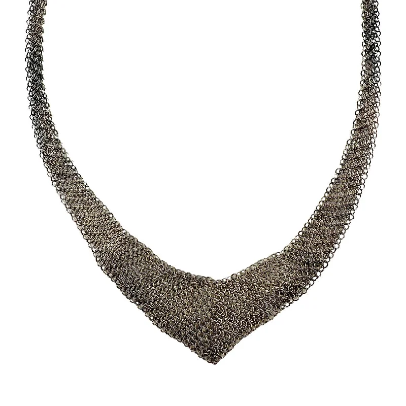 Multi-layer necklace sets-Tiffany Mesh Bib Necklace