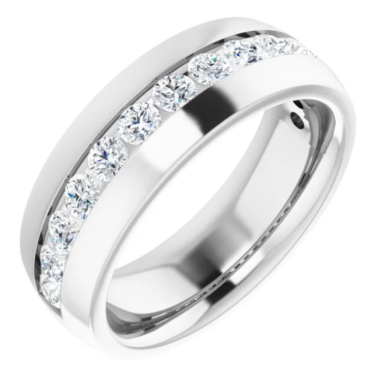 Unique diamond engagement rings-Platinum 1 3/8 CTW Natural Diamond Band